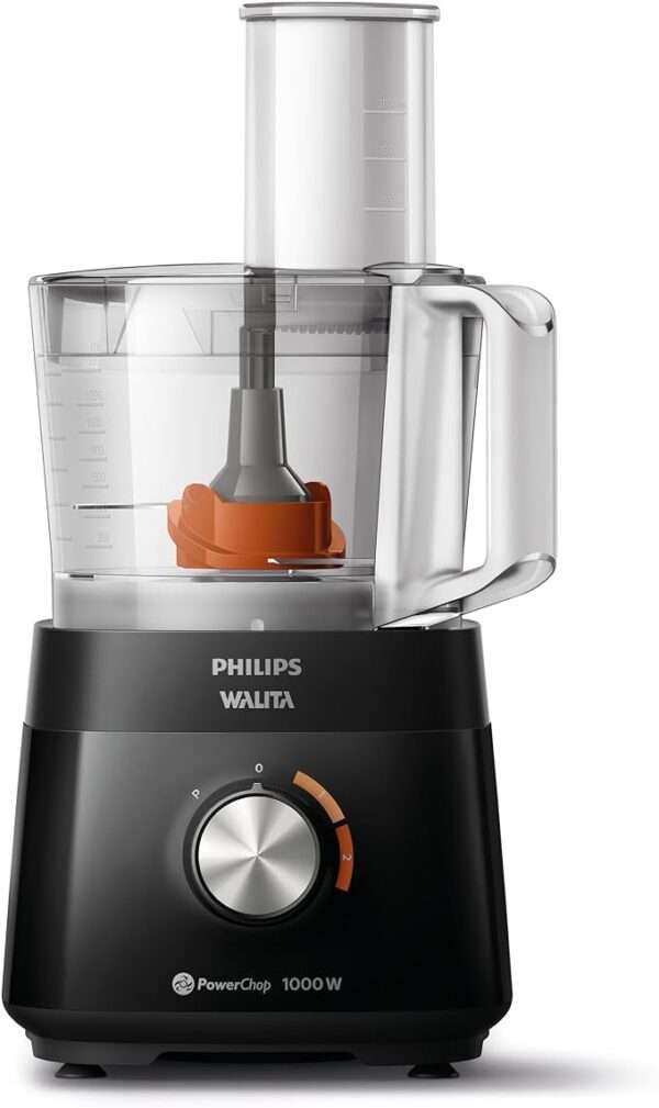 Philips Walita Multiprocessador PowerChop 1000, Preto, Copo com capacidade de 1,5 litros, Duas velocidades + pulsar, 6 acessórios, 1000W, - Imagem 2