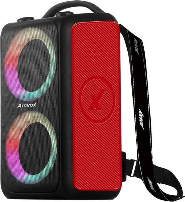 Amvox Caixa de Som Amplificada ACA 600 Bagvox Red - 600W RMS, Bluetooth, Equalizador, USB, Bateria Recarregável - Imagem 2