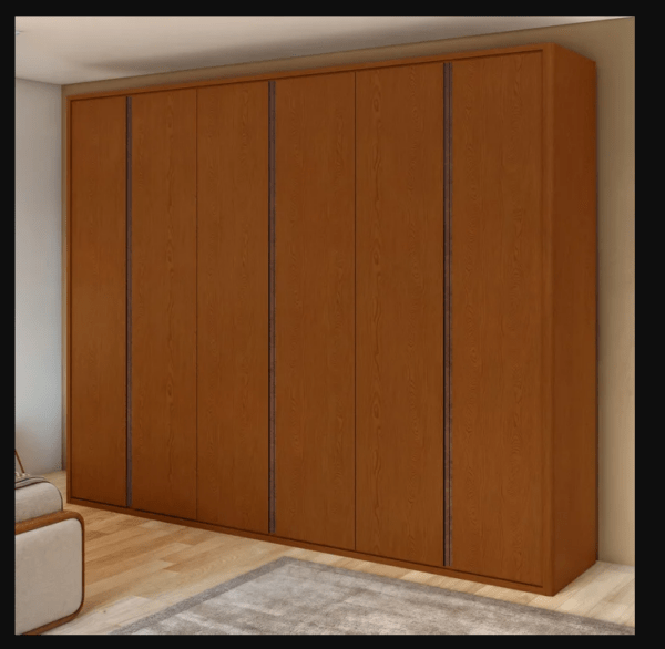 Guarda-roupa Casal Leder 6 Portas 100% MDF Frassino