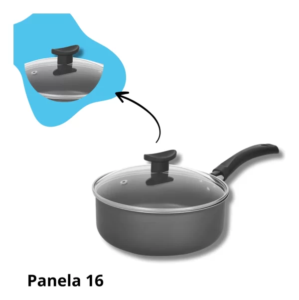 Conjunto De Panela Pratik- Flon Antiaderente Tampa De Vidro Fort-Lar - Imagem 3