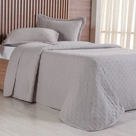 Kit Cobre Leito Colcha 3 Peças Miraggio King  Cor: Fendi