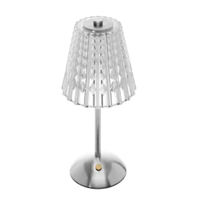 Luminária de mesa 30cm LED 3 Tons USB Leumina prateada plástico Wolff - 6182