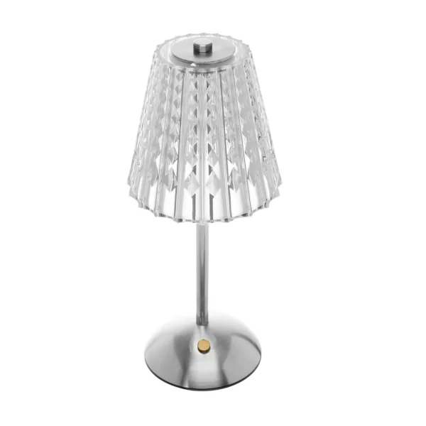 Luminária de mesa 30cm LED 3 Tons USB Leumina prateada plástico Wolff - 6182