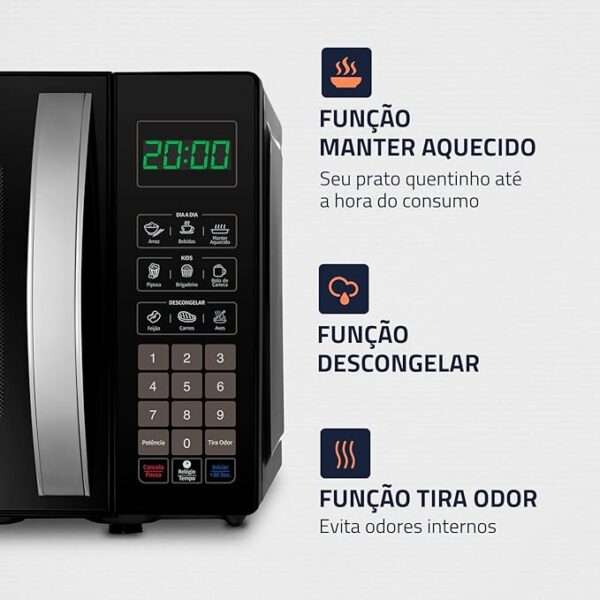 Micro-Ondas, Mondial, Preto, 1200W, 110V - Imagem 4