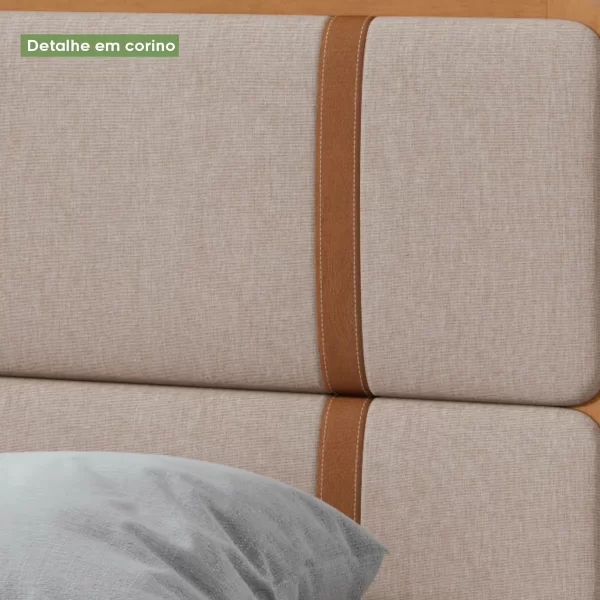 Cama Casal Leder Em Mdp/mdf Tecido Linho - Imagem 6