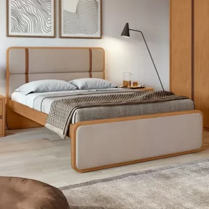 Cama Casal Leder Em Mdp/mdf Tecido Linho