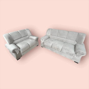 Conjunto Estofado 3 e 2 Lugares Chanel Cor  Cinza Claro