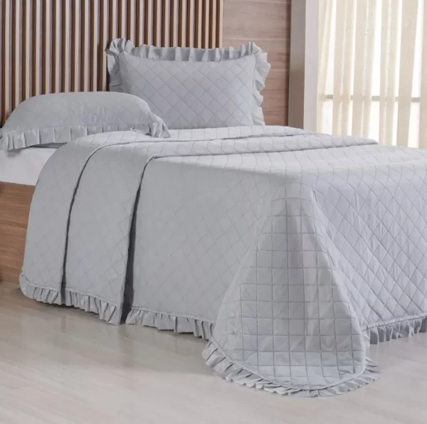 Kit Colcha Frufru 3 Peças Casal 2,10x2,30 Bene Casa - Imagem 2