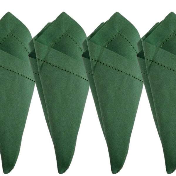 Guardanapos Tecido Ponto Ajour 43x43cm Verde 6 Peças - Imagem 3