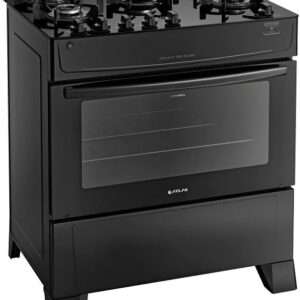 Fogão Atlas 5 Bocas preto Mônaco Top Glass com Acendimento automático - Bivolt